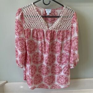 Calypso St. Barth for Target 100% Silk Crochet Blouse M - AS IS - READ DESC